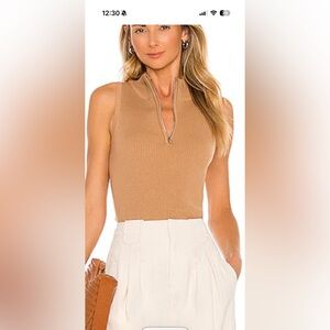 Heartloom Tan Zip-Front Tank Top